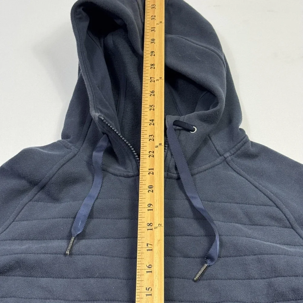 Lululemon Be True Fleece Hoodie Womens 6 Navy‎ Blue Full Zip Quilted Drawstring